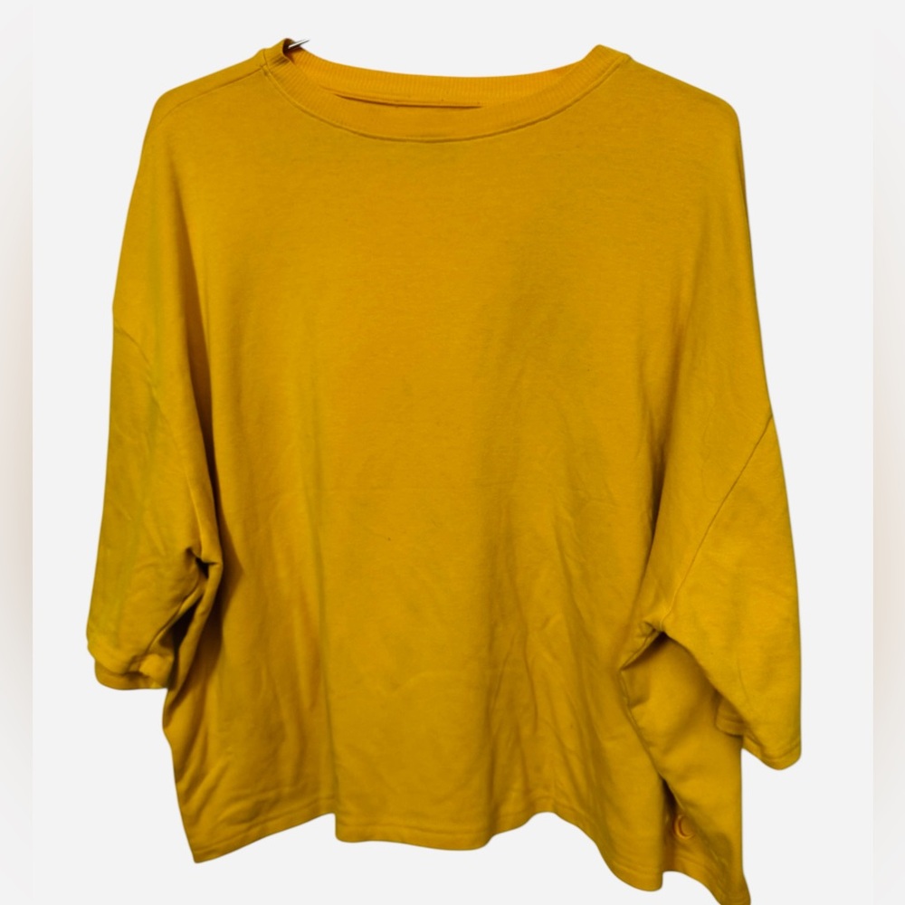 Yellow Designer Esteban Cortazar Short Sleeve Sweatshirt Women’s S Oversized